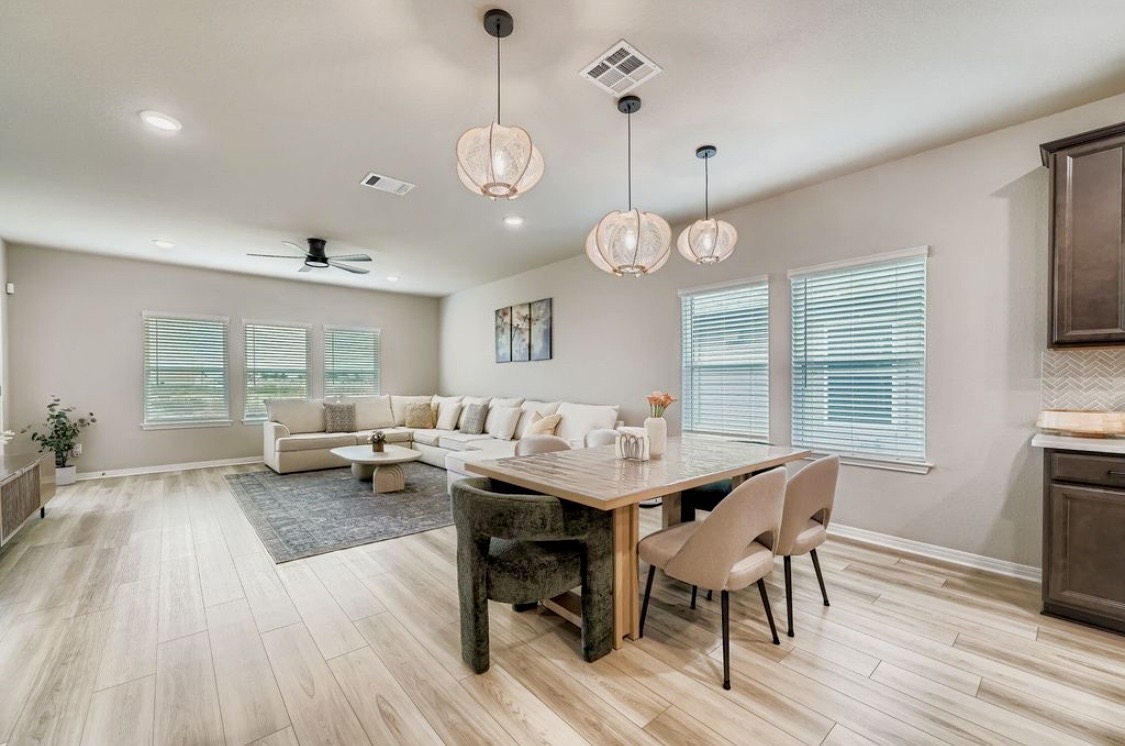 The dining table at HIS House where residents share prepared meals